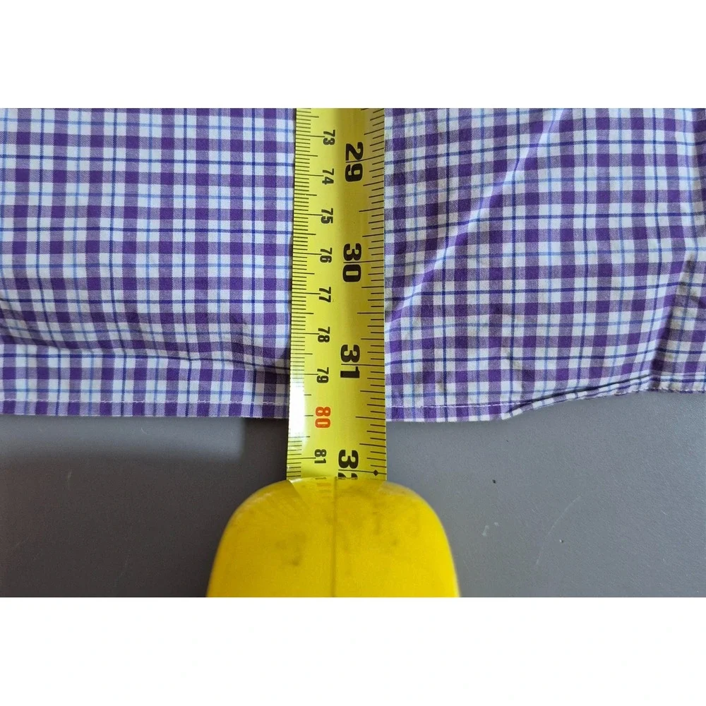 Polo Ralph Lauren Mens Cotton Stretch Dress Shirt Small Purple White Blue Check
